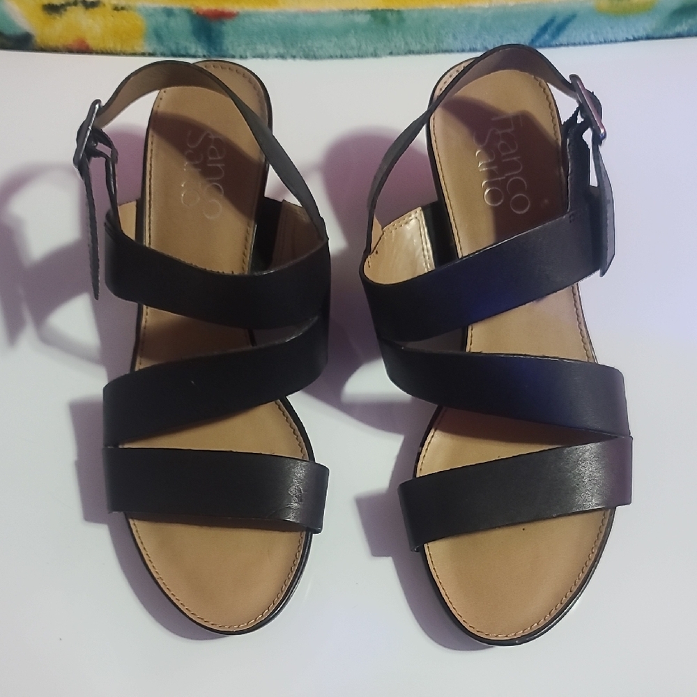Franco Sarto Black Strappy Sandals